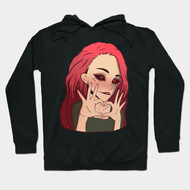 Anime pink hair girl Hoodie by EmeraldWasp